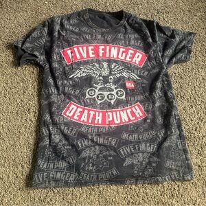 Hanes Black and Red Five Finger Death Punch Graphic Tee